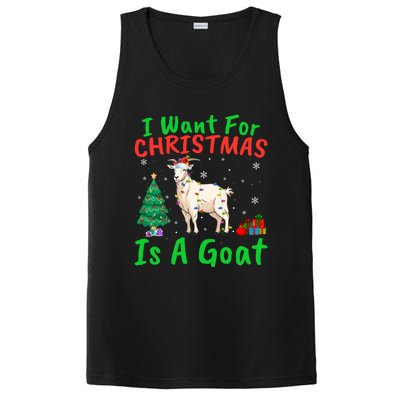 Xmas Lighting Santa Goat I Want For Christmas Is A Goat Gift PosiCharge Competitor Tank