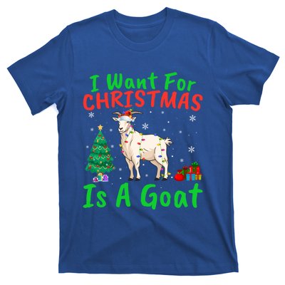 Xmas Lighting Santa Goat I Want For Christmas Is A Goat Gift T-Shirt