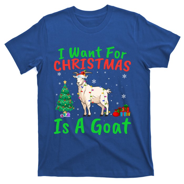 Xmas Lighting Santa Goat I Want For Christmas Is A Goat Gift T-Shirt