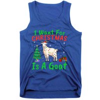 Xmas Lighting Santa Goat I Want For Christmas Is A Goat Gift Tank Top