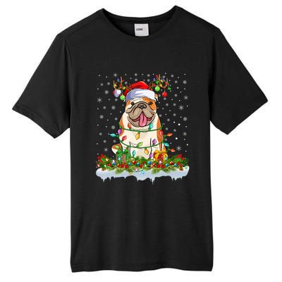 Xmas Lighting Santa American Bulldog Christmas Cool Gift Tall Fusion ChromaSoft Performance T-Shirt