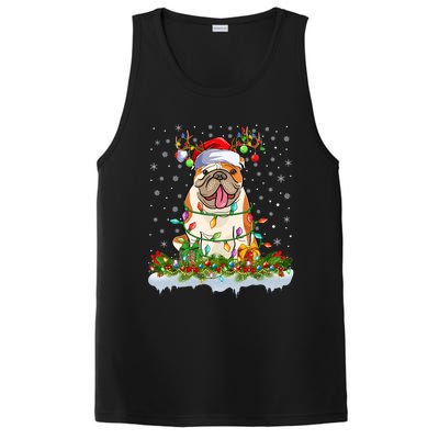 Xmas Lighting Santa American Bulldog Christmas Cool Gift PosiCharge Competitor Tank