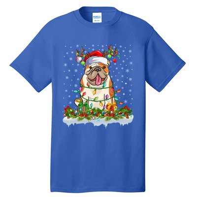 Xmas Lighting Santa American Bulldog Christmas Cool Gift Tall T-Shirt