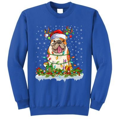 Xmas Lighting Santa American Bulldog Christmas Cool Gift Tall Sweatshirt