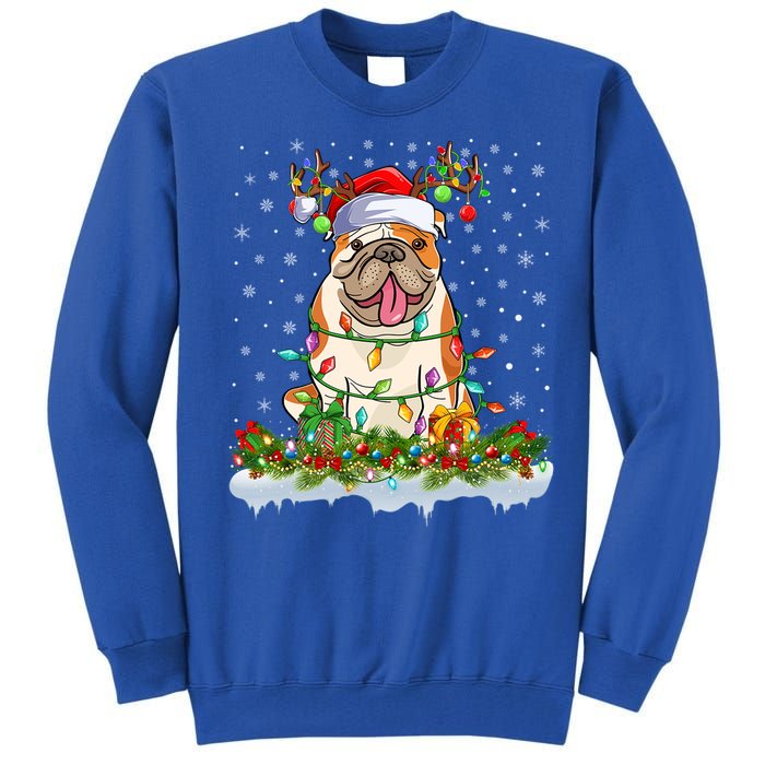 Xmas Lighting Santa American Bulldog Christmas Cool Gift Tall Sweatshirt