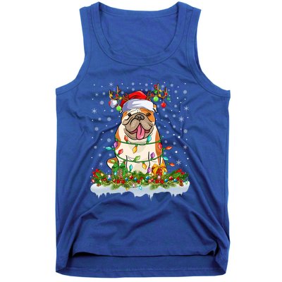 Xmas Lighting Santa American Bulldog Christmas Cool Gift Tank Top