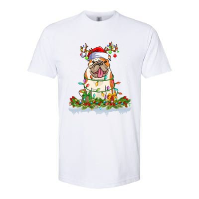 Xmas Lighting Santa American Bulldog Christmas Cool Gift Softstyle® CVC T-Shirt