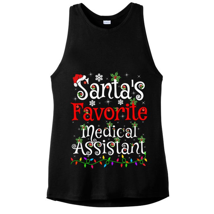 Xmas Lighting SantaS Favorite Medical Assistant Christmas Gift Ladies PosiCharge Tri-Blend Wicking Tank