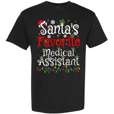 Xmas Lighting SantaS Favorite Medical Assistant Christmas Gift Garment-Dyed Heavyweight T-Shirt