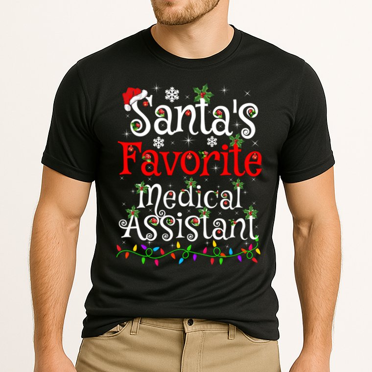 Xmas Lighting SantaS Favorite Medical Assistant Christmas Gift Cooling Performance Crew T-Shirt
