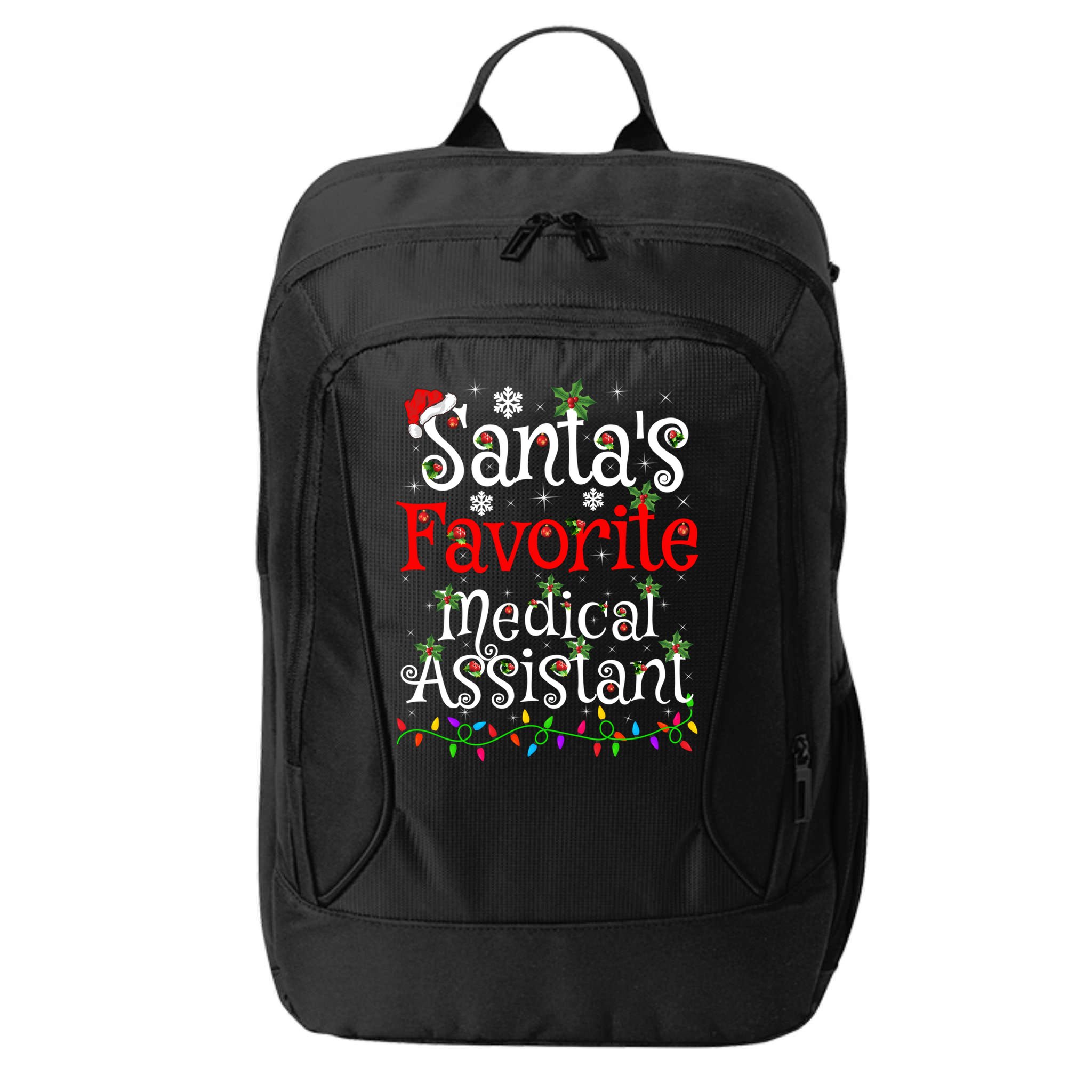 Xmas Lighting SantaS Favorite Medical Assistant Christmas Gift City Backpack