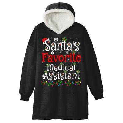 Xmas Lighting SantaS Favorite Medical Assistant Christmas Gift Hooded Wearable Blanket