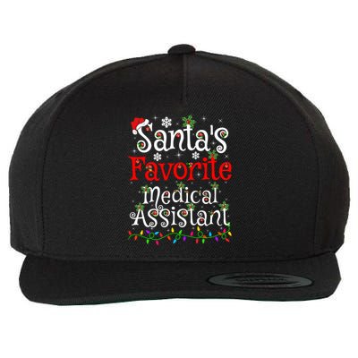 Xmas Lighting SantaS Favorite Medical Assistant Christmas Gift Wool Snapback Cap