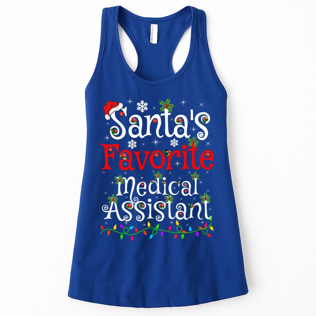 Xmas Lighting SantaS Favorite Medical Assistant Christmas Gift Womens Tank Top