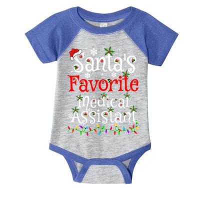 Xmas Lighting SantaS Favorite Medical Assistant Christmas Gift Infant Baby Jersey Bodysuit