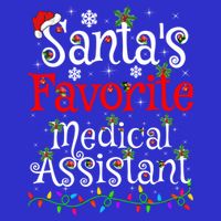 Xmas Lighting SantaS Favorite Medical Assistant Christmas Gift Women's V-Neck T-Shirt