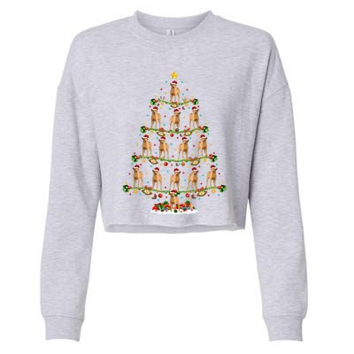 Xmas Lighting Santa Chesapeake Bay Retriever Christmas Tree Gift Cropped Pullover Crew