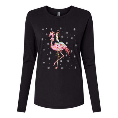 Xmas Lighting Santa Hat Flamingo Riding Penguin Christmas Cute Gift Womens Cotton Relaxed Long Sleeve T-Shirt