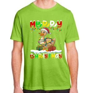 Xmas Lighting Santa Hat Duck Bird Merry Christmas Gift Adult ChromaSoft Performance T-Shirt