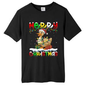 Xmas Lighting Santa Hat Duck Bird Merry Christmas Gift Tall Fusion ChromaSoft Performance T-Shirt