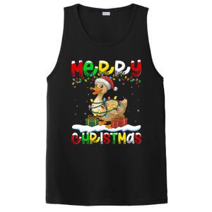 Xmas Lighting Santa Hat Duck Bird Merry Christmas Gift PosiCharge Competitor Tank