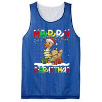 Xmas Lighting Santa Hat Duck Bird Merry Christmas Gift Mesh Reversible Basketball Jersey Tank