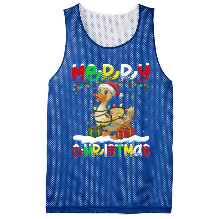 Xmas Lighting Santa Hat Duck Bird Merry Christmas Gift Mesh Reversible Basketball Jersey Tank