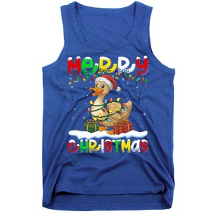 Xmas Lighting Santa Hat Duck Bird Merry Christmas Gift Tank Top