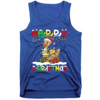 Xmas Lighting Santa Hat Duck Bird Merry Christmas Gift Tank Top