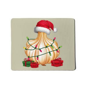 Xmas Lighting Santa Hat Garlic Christmas Mousepad