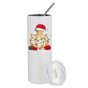 Xmas Lighting Santa Hat Garlic Christmas Stainless Steel Tumbler