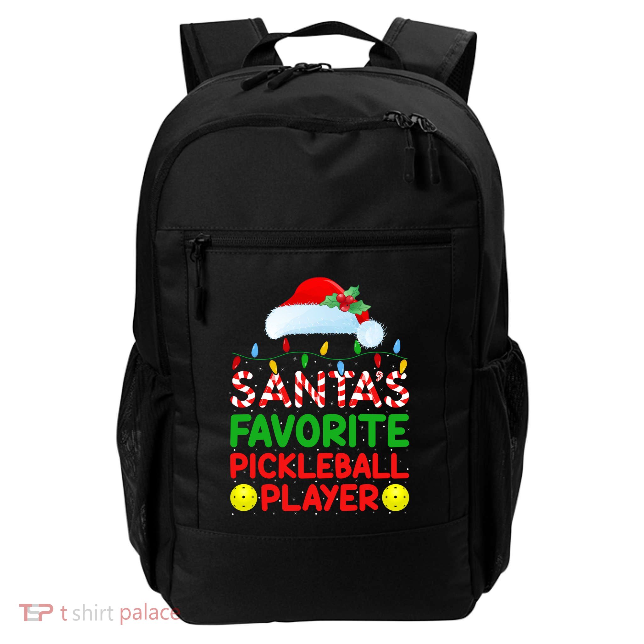 Xmas Lighting SantaS Favorite Pickleball Player Christmas Great Gift Daily Commute Backpack