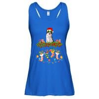 Xmas Light Santa Hat With Xmas Sock Border Collie Dog Lovers Gift Ladies Essential Flowy Tank