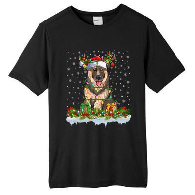 Xmas Lighting Santa Ger Shepherd Dog Christmas Funny Gift Tall Fusion ChromaSoft Performance T-Shirt