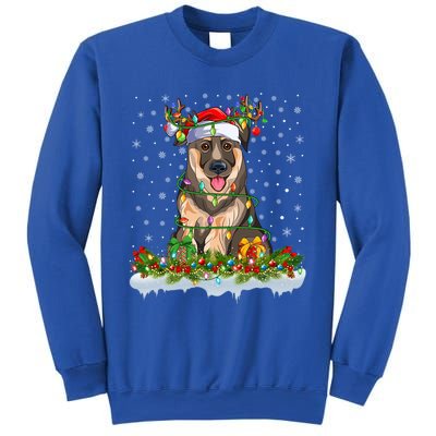 Xmas Lighting Santa Ger Shepherd Dog Christmas Funny Gift Sweatshirt