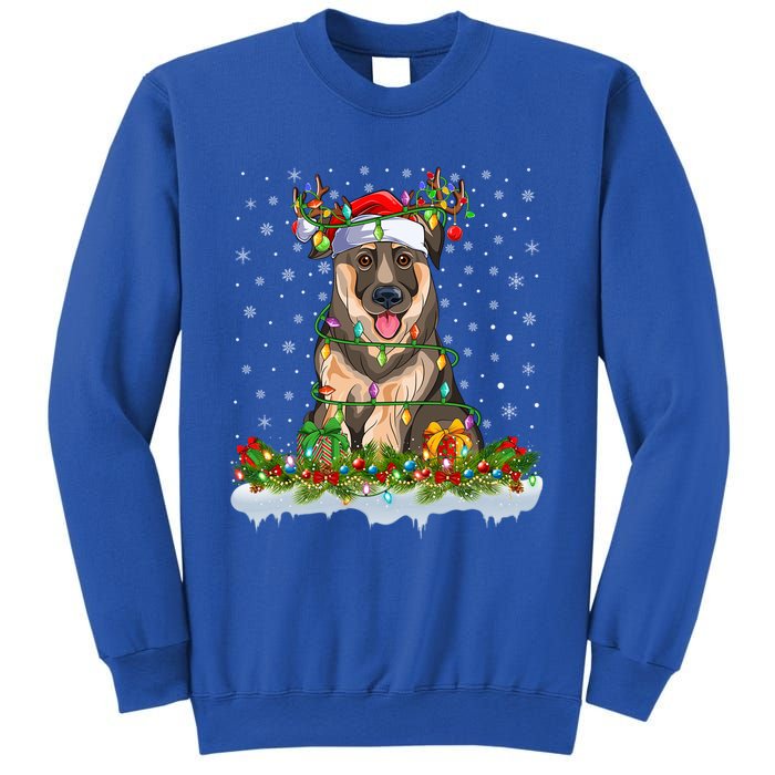 Xmas Lighting Santa Ger Shepherd Dog Christmas Funny Gift Sweatshirt