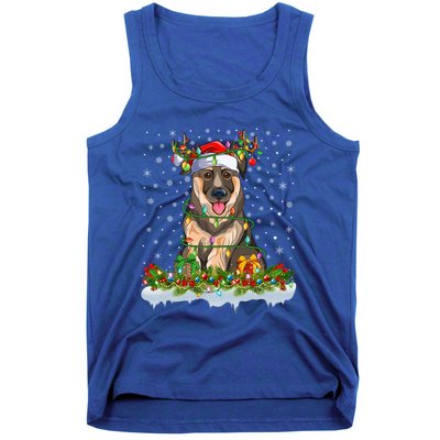 Xmas Lighting Santa Ger Shepherd Dog Christmas Funny Gift Tank Top