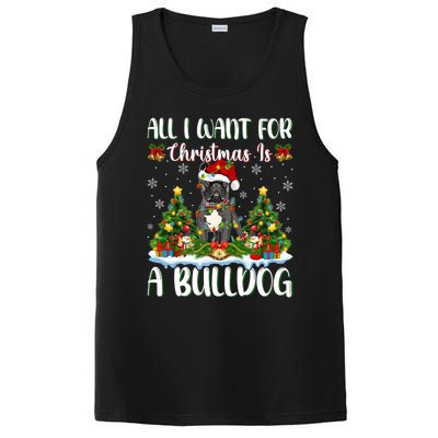 Xmas Lighting Santa All I Want For Christmas Is A Bulldog Gift PosiCharge Competitor Tank