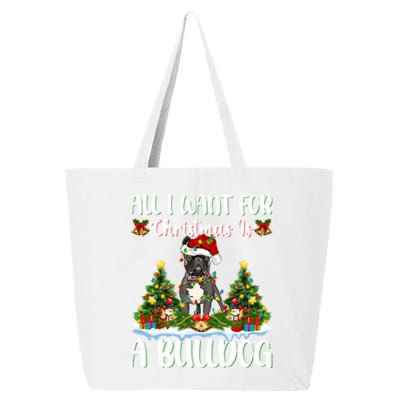 Xmas Lighting Santa All I Want For Christmas Is A Bulldog Gift 25L Jumbo Tote