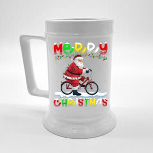 Xmas Lighting Santa Cycling Merry Christmas Beer Stein