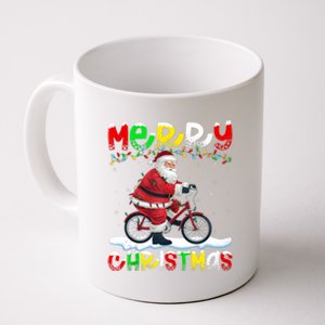 Xmas Lighting Santa Cycling Merry Christmas Coffee Mug