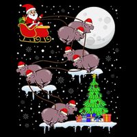 Xmas Lights Santa Riding Moo Deng Hippo Christmas Costume Impact Tech Backpack