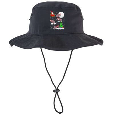 Xmas Lights Santa Riding Moo Deng Hippo Christmas Costume Bucket Hat