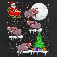 Xmas Lights Santa Riding Moo Deng Hippo Christmas Costume 11oz C Handle Ceramic Mug