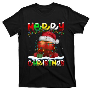 Xmas Lighting Santa Hat Apple Merry Christmas T-Shirt