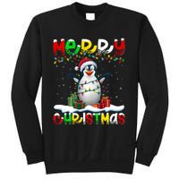 Xmas Lighting Santa Hat Emperor Penguin Merry Christmas Sweatshirt