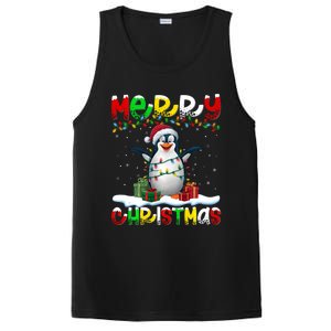 Xmas Lighting Santa Hat Emperor Penguin Merry Christmas PosiCharge Competitor Tank