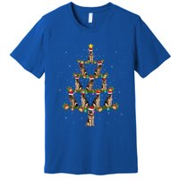 Xmas Lighting Santa Ger Shepherd Dog Christmas Tree Cute Gift Premium T-Shirt