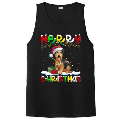 Xmas Lighting Santa Patterdale Terrier Dog Merry Christmas PosiCharge Competitor Tank