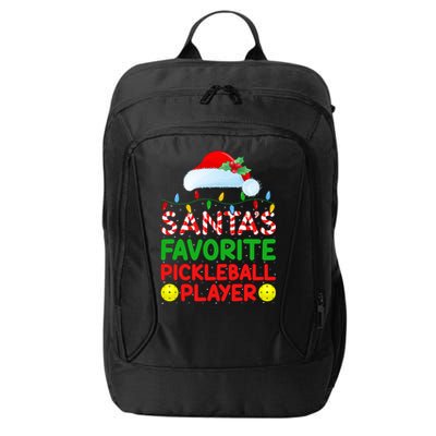 Xmas Lighting SantaS Favorite Pickleball Player Christmas Gift City Backpack